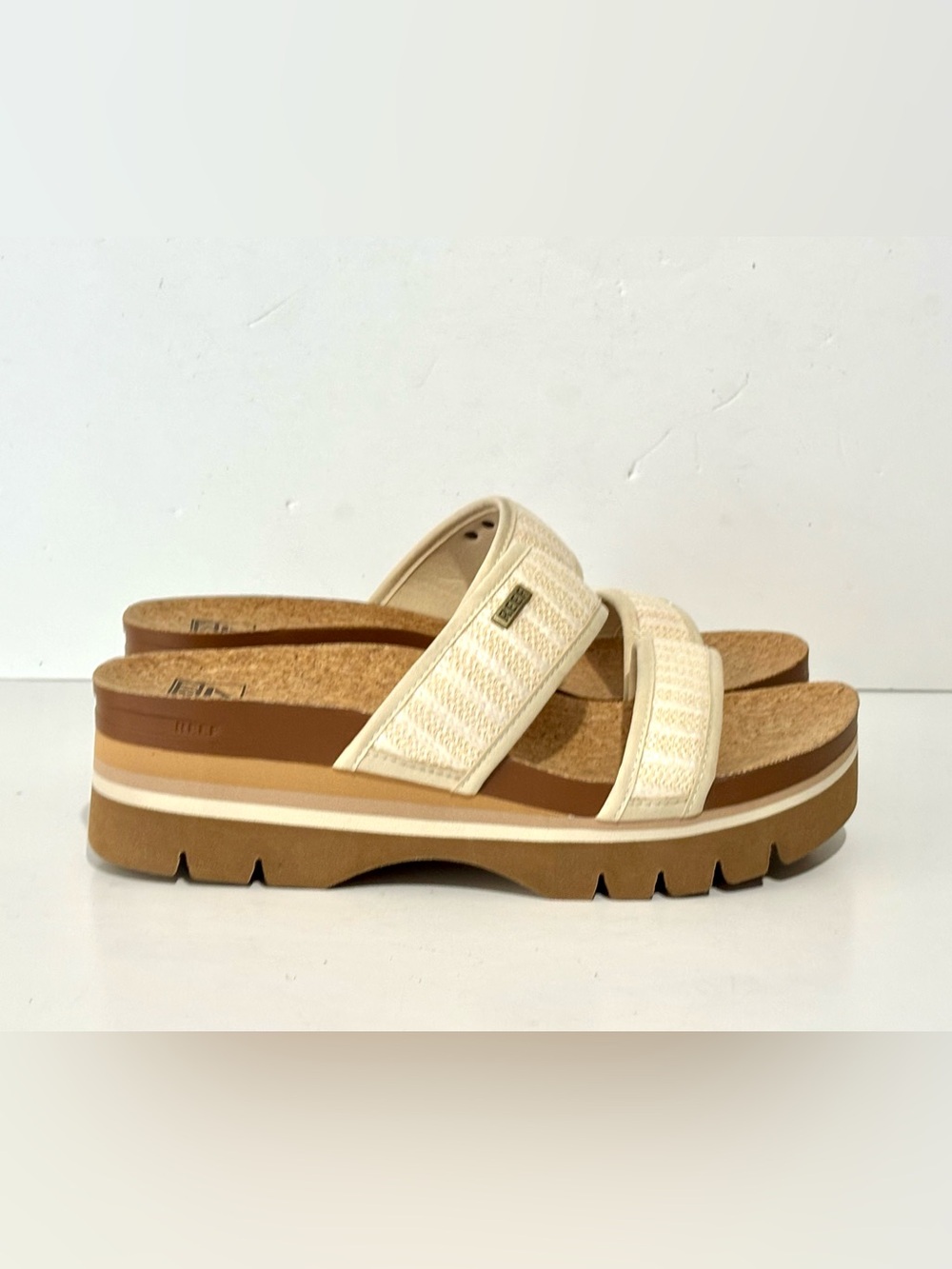 Reef Cushion Vista Higher Sandal Slide on Flip Flop Size 9.5 EUC - Picture 2 of 10